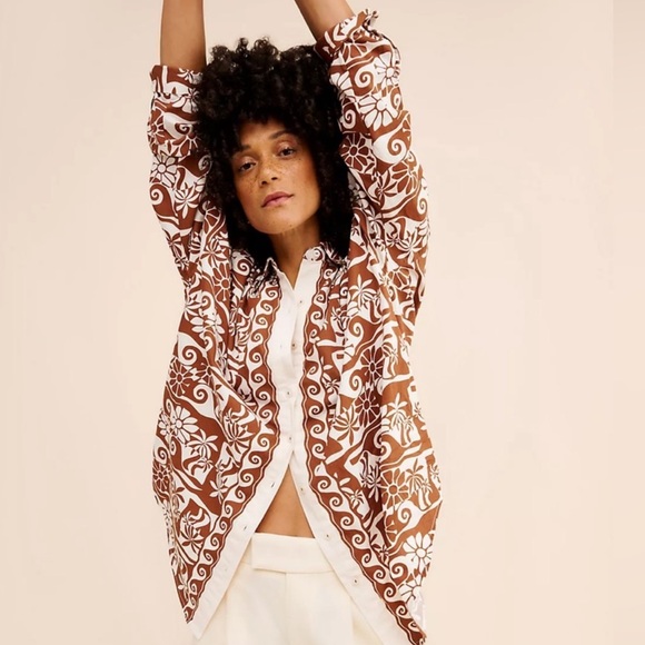 Anthropologie Poplin Long Sleeve Button Down Shirt - Picture 2 of 7